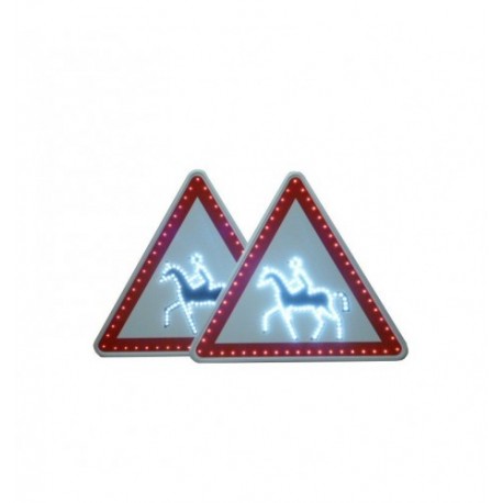 Panneau de signalisation de présence de passage de cavaliers à LEDs