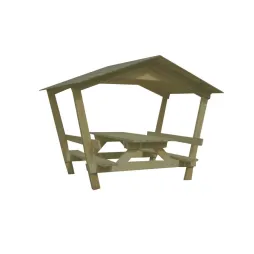 Table de picnic en bois avec toit