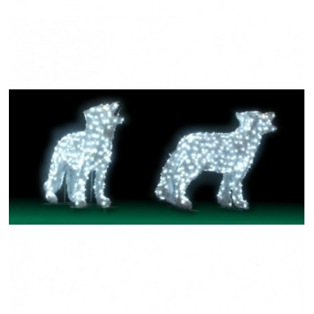 Décoration et illumination de Noël : loup lumineux en 3D