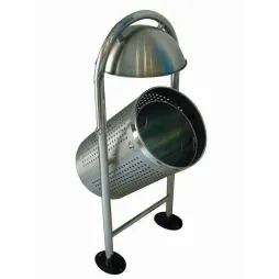 Corbeille urbaine en acier brillant