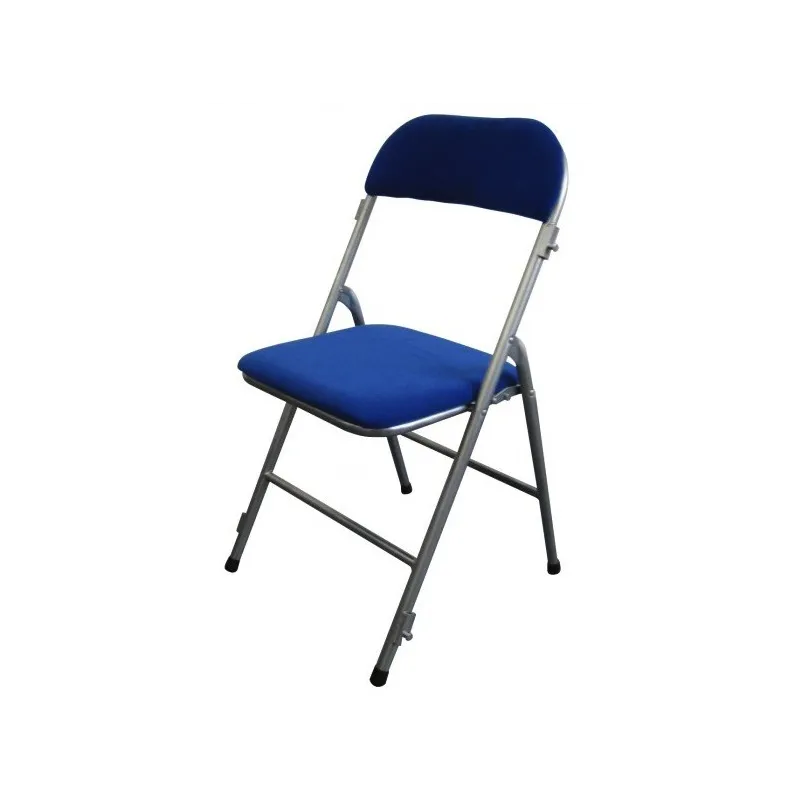 Chaise de collectivité empilable en velours - bleu