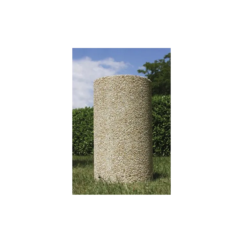 Poubelle publique en béton avec gravillons lavés