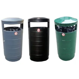 Poubelle de ville en métal Mayotte - modèle à reliefs - Leader Equipements Poubelle de ville en métal Mayotte - modèle à reliefs - Leader Equipements