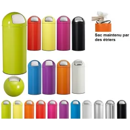 Poubelle de bureau métallique avec trappe