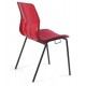 Chaise à coque ergonomique pour collectivités - modèle Kaline - coque rouge - vue de dos - Leader Equipements