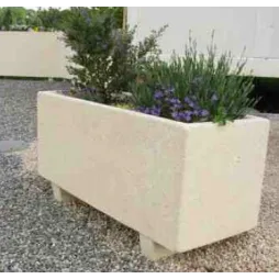 Jardinière Akhenaton rectangulaire en béton - Leader Equipements