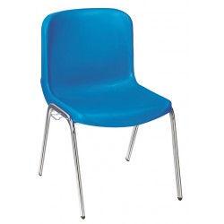 Chaise à coque pour collectivité empilable Milan - coque bleu 15 - RAL 5005 - Leader Equipements