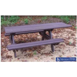 Tradi - Table pique nique en recyclé - Version PMR - Leader Equipements