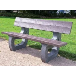 Banc public en plastique recyclé pour l'extérieur - modèle Patio en 150 cm - Leader Equipements Banc public en plastique recyclé pour l'extérieur - modèle Patio en 150 cm - Leader Equipements