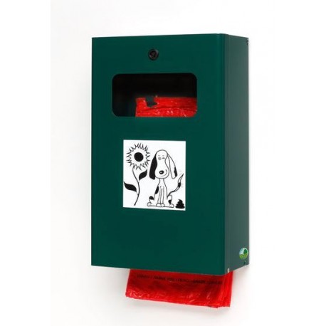 Distributeur de doggybag avec seau - vert mousse - Leader Equipements