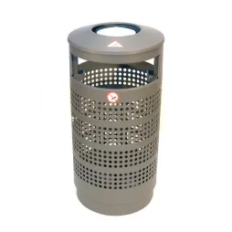 Poubelle de ville en métal Mayotte - corps perforé - Leader Equipements Poubelle de ville en métal Mayotte - corps perforé - Leader Equipements