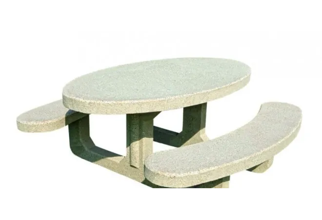 Visuel de la table de picnic en béton Olga - finition ocre sablé - Leader Equipements Visuel de la table de picnic en béton Olga - finition ocre sablé - Leader Equipements