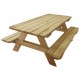 Table pique-nique en bois avec trou pour parasol et angles arrondis modèle Alcor - Leader Equipements