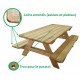 Table pique-nique en bois modèle Alcor - Leader Equipements