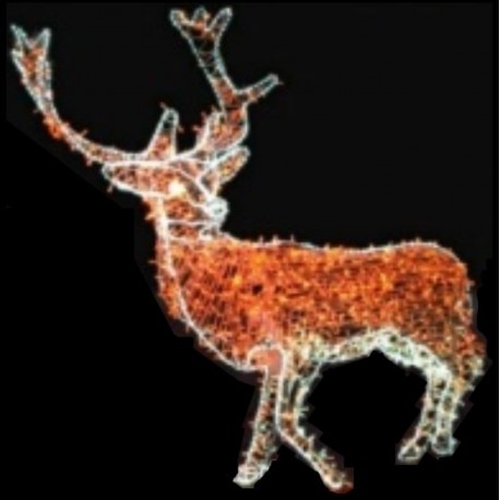 Décoration et illumination de Noël : cerf lumineux en 3D - en situation - Leader Equipements