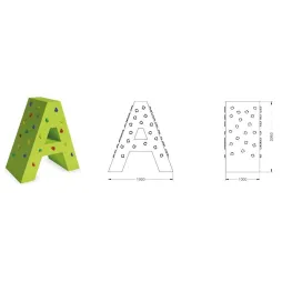Dimensions de la lettre A mur escalade - Leader Equipements