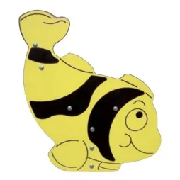 Visuel du banc ludique en bois et figurines latérales en stratifié Poissons - Leader Equipements