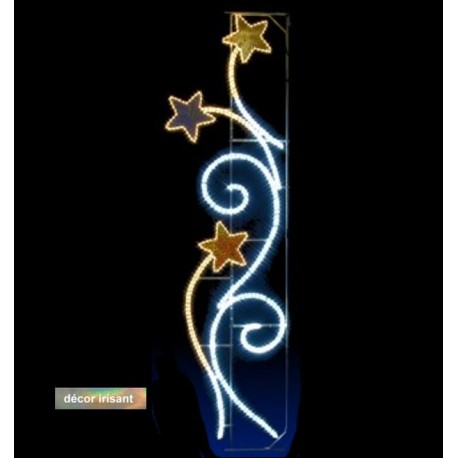 Visuel Rinceaux d'étoiles irisant - Décoration de Noël pour réverbère - Leader Equipements