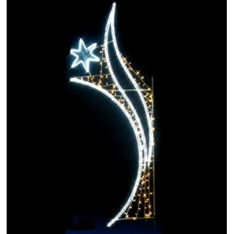 Visuel naissance d'étoile lumineuse - Décoration de Noël pour lampadaire - Leader Equipements