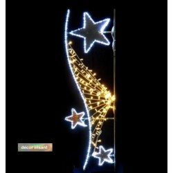 Visuel du décor lumineux Bijou d'étoiles irisant pour candélabre - Décoration de Noël pour collectivités - Leader Equipements