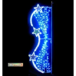 Notre décor lumineux pour poteau Nuit polaire irisant - Décoration de Noël pour ville à Leds de Leader Equipements