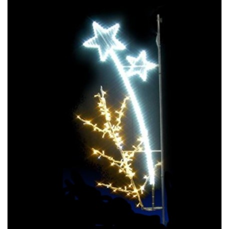 Décor de noël lumineux Plant d'étoiles pour candélabre - visuel de Leader Equipements