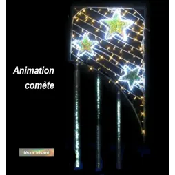 Visuel du décor lumineux irisant et animé de noël Étoiles fondantes pour lampadaire - Leader Equipements Visuel du décor lumineux irisant et animé de noël Étoiles fondantes pour lampadaire - Leader Equipements