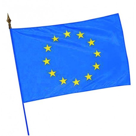Visuel du drapeau étendard européen sur hampe en bois - Leader Equipements