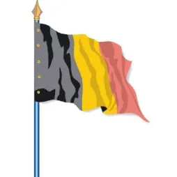 Visuel du Drapeau officiel de la Belgique cloué sur hampe - Leader Equipements