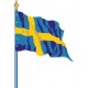 Visuel du Drapeau officiel de la Suède cloué sur hampe - Leader Equipements