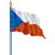  Visuel du Drapeau officiel de la Tchéquie cloué sur hampe - Leader Equipements