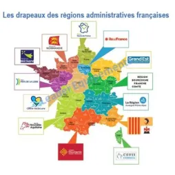 Drapeau sur hampe des Régions administratives françaises - Leader Equipements
