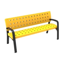 Visuel du banc extérieur en polyéthylène jaune