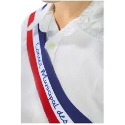 Visuel de l'Écharpe tricolore imprimée texte Conseil Municipal des Jeunes pour enfants - Leader Equipements