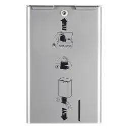 Distributeur et corbeille murale hygiène féminine - 10 L - Gris métal - Leader Equipements