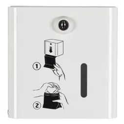 Distributeur simple de sachets pour protections hygiéniques - Blanc - Leader Equipements