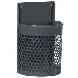 Poubelle extérieure en métal demi lune gris anthracite - Leader Equipements Poubelle extérieure en métal demi lune gris anthracite - Leader Equipements