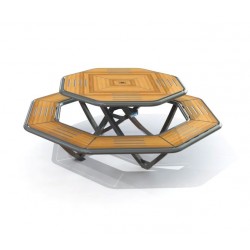 Table de pique-nique en compact octogonale