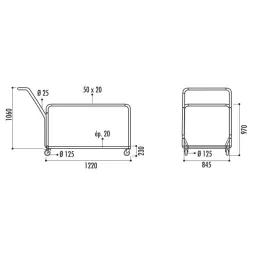 Chariot de transport pour table de collectivité