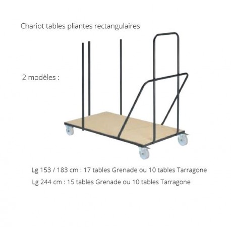 Chariot de stockage pour tables pliantes