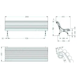 Banc public en bois Romantico