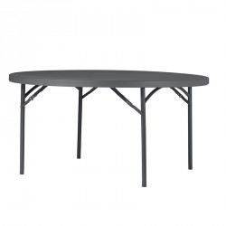 Table ronde en plastique grise 152 cm