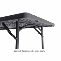 Bout de table confortable pour une place assise