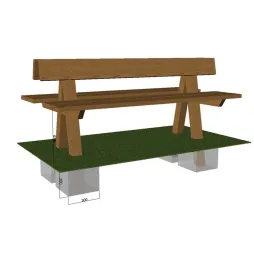 Double banc Pinède en pin classe 4 traité autoclave