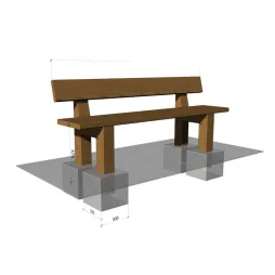 Banc campagnard en bois pour jardin public