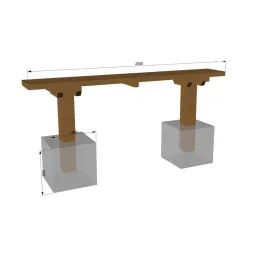 Banc en bois sans dossier, minimaliste