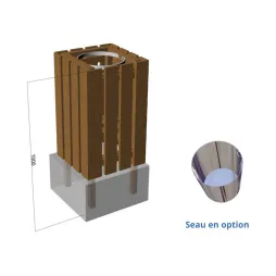 Corbeille extérieure en bois à sceller
