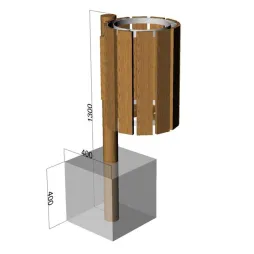 Corbeille ronde en bois 50 litres