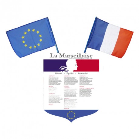 Écusson porte drapeaux "La Marseillaise" en PVC