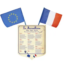 Écusson porte drapeaux + 2 drapeaux offerts